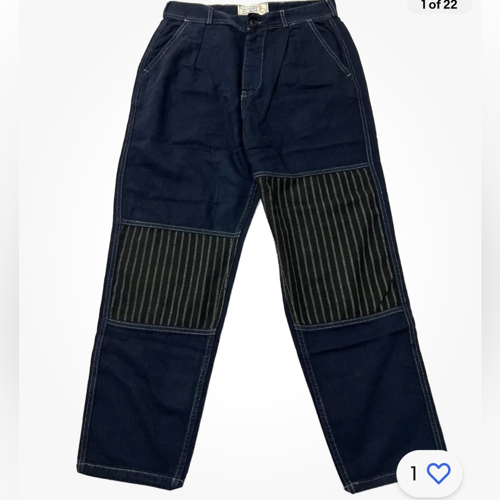 NWT FREE PEOPLE SANDRINE ROSE navy blue pants Size 29